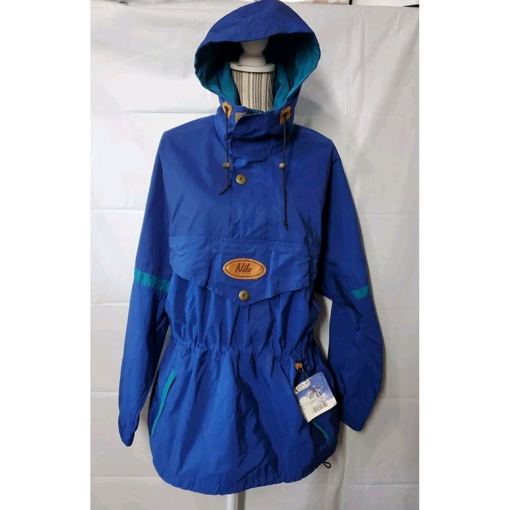 NILS Sz Small‎ Blue  Lightweight Ski Coat Jacket Drawstring Waist Vtg